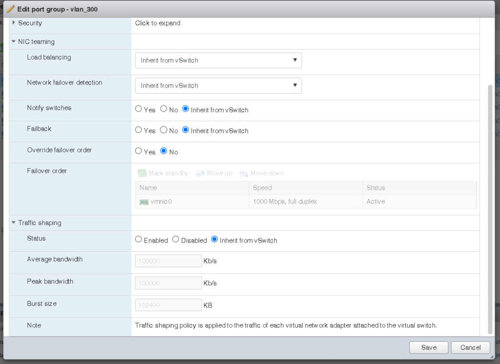 VMware ESXi VLAN, Other VLAN Settings