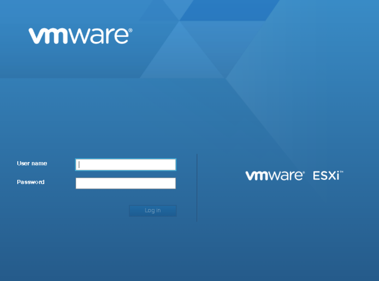 Log in to ESXi with an administrative account