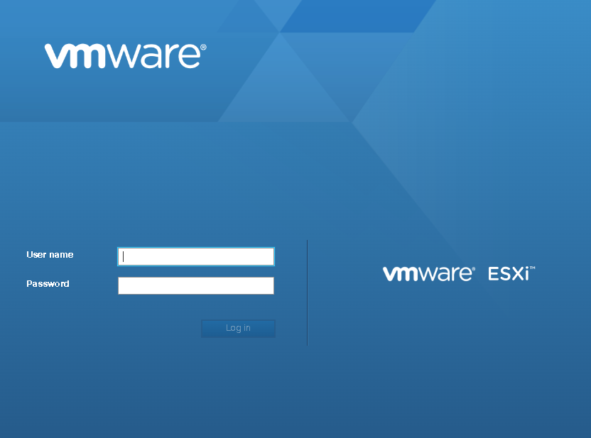 Log in to ESXi with an administrative account